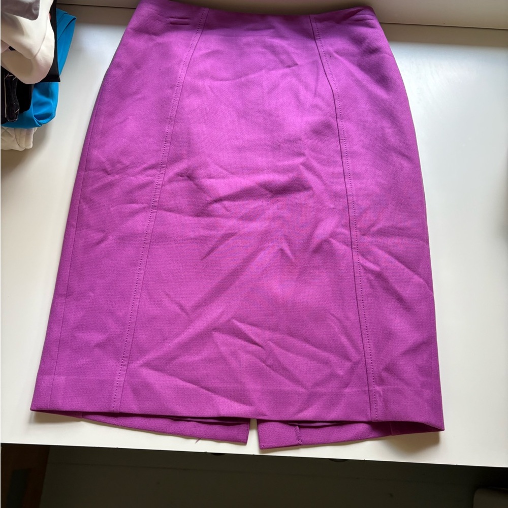 Halogen Pink Pencil Skirt Knee-Length with Slit
